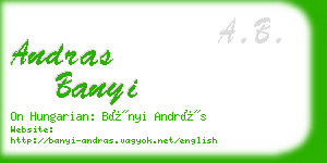 andras banyi business card